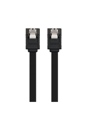 Nanocable CABLE SATA III DATOS 6G CON ANCLAJES, NEGRO, 0.5 M