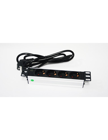 Monolyth Regleta 10" 4 Tomas unidad de distribución de energía (PDU) 4 salidas AC 1U Negro