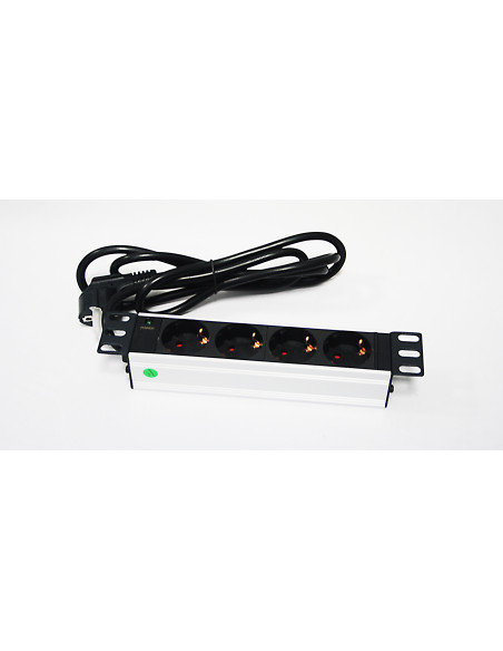 Monolyth Regleta 10" 4 Tomas unidad de distribución de energía (PDU) 4 salidas AC 1U Negro