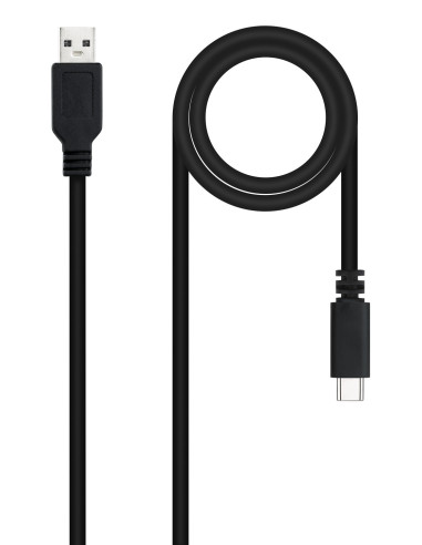 Nanocable USB 2.0, 1m cable USB USB C USB A Negro