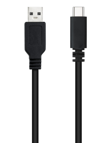 Nanocable USB 2.0, 1m cable USB USB C USB A Negro