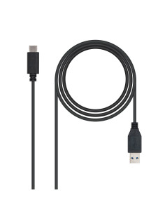 Nanocable USB 3.1, 1m cable USB USB 3.2 Gen 2 (3.1 Gen 2) USB C USB A Negro