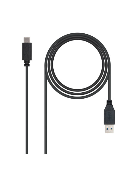 Nanocable USB 3.1, 1m cable USB USB 3.2 Gen 2 (3.1 Gen 2) USB C USB A Negro