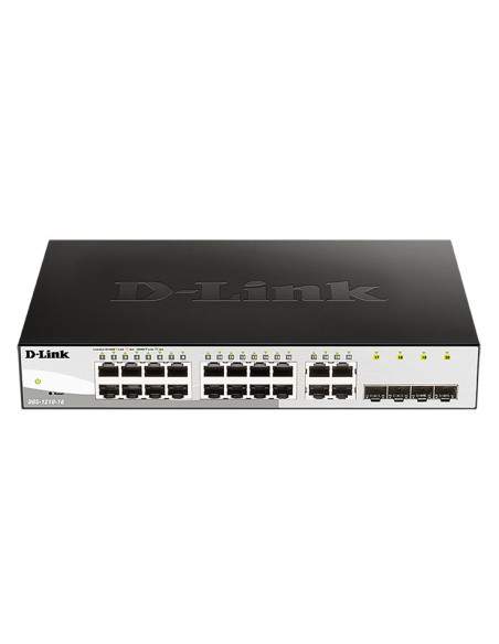 D-Link DGS-1210-16 switch Gestionado L2 Gigabit Ethernet (10 100 1000) 1U Negro