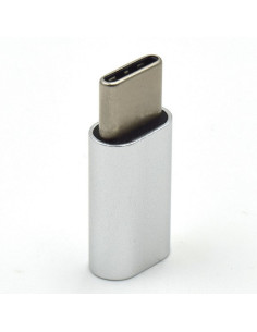 Ewent EW9645 cambiador de género para cable USB C Micro USB B Plata 2