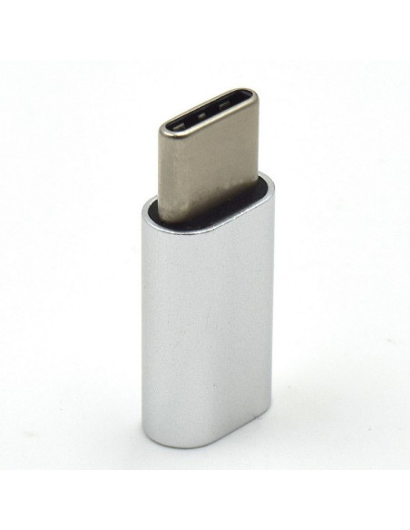 Ewent EW9645 cambiador de género para cable USB C Micro USB B Plata