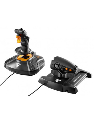 Thrustmaster T-16000M FCS Hotas Negro, Naranja USB Palanca de mando Analógico Digital PC