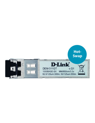 D-Link DEM-311GT red modulo transceptor Fibra óptica 1000 Mbit s SFP 850 nm
