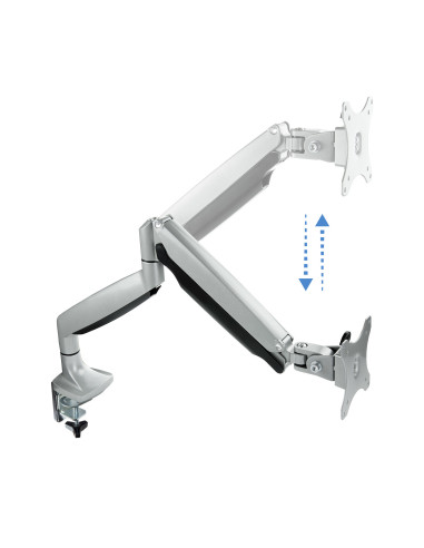 TooQ Soporte de Mesa Giratorio e Inclinable para Pantalla (Monitor   TV Plasma   LCD   LED) 13” – 32”, de Un Brazo, Plata
