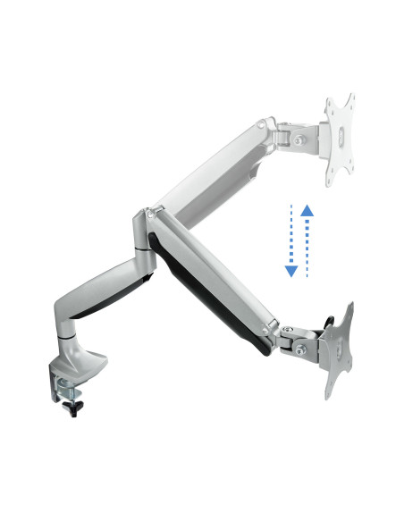 TooQ Soporte de Mesa Giratorio e Inclinable para Pantalla (Monitor   TV Plasma   LCD   LED) 13” – 32”, de Un Brazo, Plata