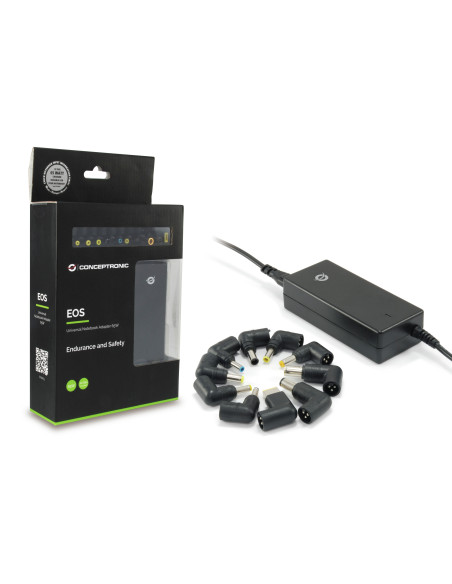 Conceptronic CNB65 adaptador e inversor de corriente Interior 65 W Negro