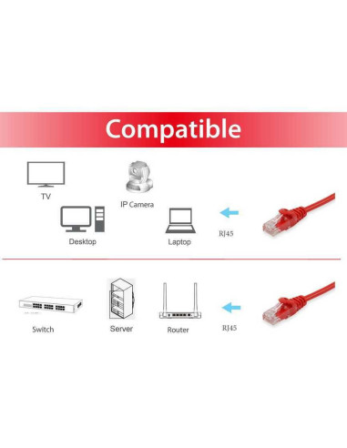 Equip 625429 cable de red Rojo 20 m Cat6 U UTP (UTP)