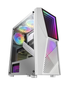 Mars Gaming MC777W, Caja PC Gaming, Infinity Mirror ARGB, Cristal Templado, 2xVentilador Chroma ARGB, Blanco 2