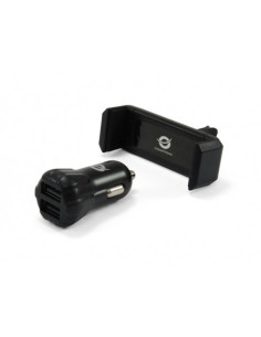 Conceptronic CUSBCAR2AKIT cargador de dispositivo móvil Smartphone, Tableta Negro Encendedor de cigarrillos Auto