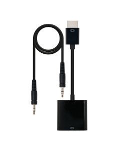 Nanocable CONVERSOR HDMI A SVGA+AUDIO, HDMI M-SVGA H+3.5 H, NEGRO, 10 CM+1.0 M
