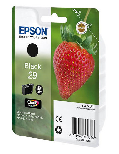 Epson Strawberry 29 K cartucho de tinta 1 pieza(s) Original Rendimiento estándar Negro