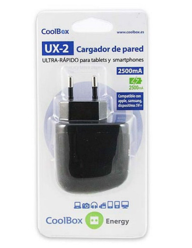 CoolBox UX-2 Universal Negro Corriente alterna Interior