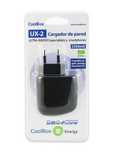 CoolBox UX-2 Universal Negro Corriente alterna Interior