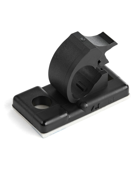 StarTech.com 100 Clips de Gestión de Cableado Adhesivos - Negro - Organizador de Cableado para Escritorios Oficinas - Mordaza