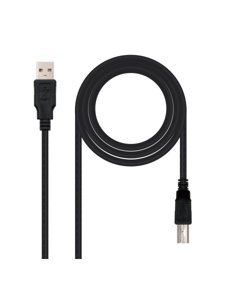 Nanocable 10.01.0102-BK cable USB USB 2.0 1 m USB A USB B Negro