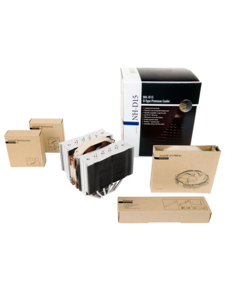 Noctua NH-D15 sistema de refrigeración para ordenador Procesador Enfriador 14 cm Beige, Marrón, Acero