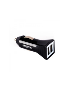 Approx APPUSBCAR21B cargador de dispositivo móvil Universal Negro, Blanco Encendedor de cigarrillos Auto