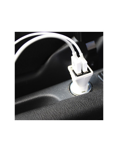 Approx APPUSBCAR21B cargador de dispositivo móvil Universal Negro, Blanco Encendedor de cigarrillos Auto