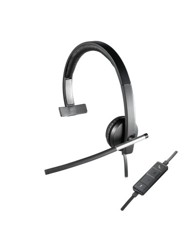 Logitech 981-000514 auricular y casco Auriculares Alámbrico Diadema Oficina Centro de llamadas USB tipo A Negro, Plata