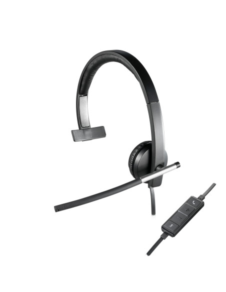 Logitech 981-000514 auricular y casco Auriculares Alámbrico Diadema Oficina Centro de llamadas USB tipo A Negro, Plata