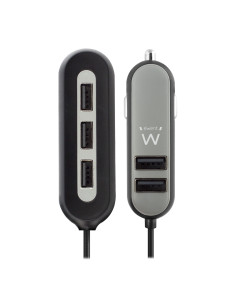 Ewent EW1355 cargador de dispositivo móvil Universal Negro, Gris Encendedor de cigarrillos Auto
