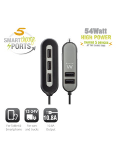 Ewent EW1355 cargador de dispositivo móvil Universal Negro, Gris Encendedor de cigarrillos Auto 2