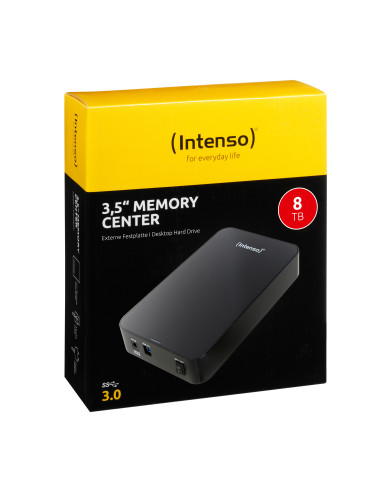 Intenso Memory Center disco duro externo 8 TB 5400 RPM 3.5" USB 3.2 Gen 1 (3.1 Gen 1) Negro