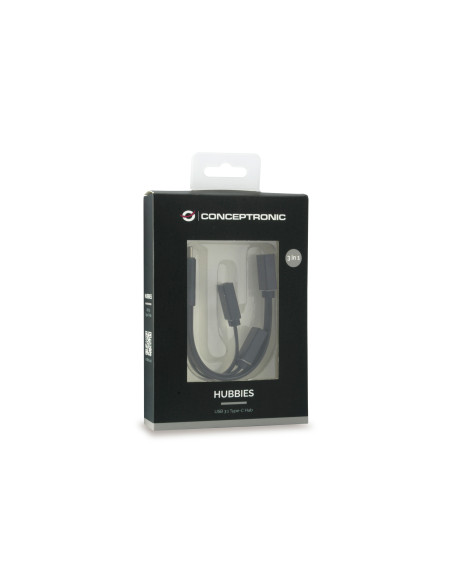 Conceptronic HUBBIES01B hub de interfaz USB 3.2 Gen 2 (3.1 Gen 2) Type-C 5000 Mbit s Negro