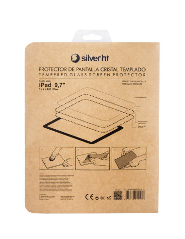 SilverHT Protector de pantalla de cristal templado para Apple iPad Air 1 y 2