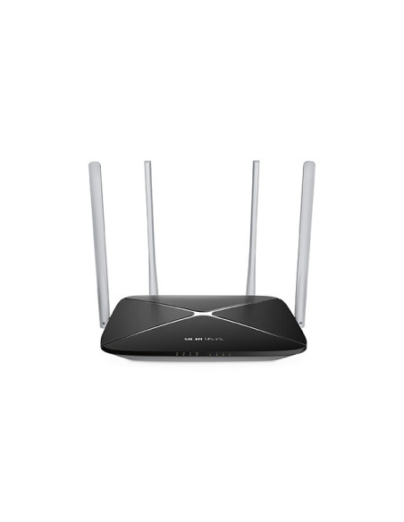 Mercusys AC12 router inalámbrico Ethernet rápido Doble banda (2,4 GHz   5 GHz) Negro