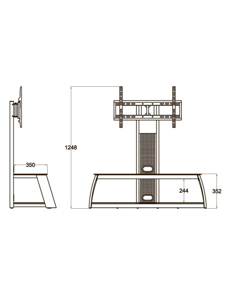Approx appST07E Mueble de TV y centro de entretenimiento 2 estanterías