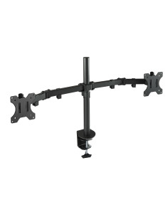 TooQ Soporte de Mesa Giratorio e Inclinable para 2 Pantallas (Monitor   TV Plasma   LCD   LED) 13” – 32”, de Dos Brazos, Negro