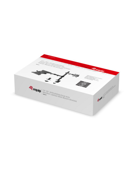 Equip Soporte de escritorio articulado de doble brazo para monitor portátil de 13"-32