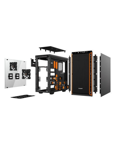 be quiet! Pure Base 600 Window Midi Tower Negro, Naranja