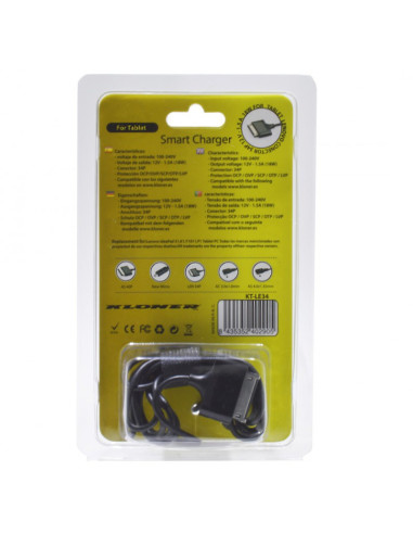 Kloner KT-LE34 cargador de dispositivo móvil Tableta Negro Corriente alterna Interior