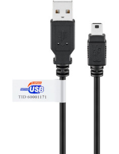 Goobay 93903 cable USB USB 2.0 3 m Mini-USB B USB A Negro