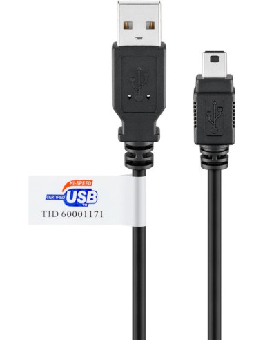 Goobay 93903 cable USB USB 2.0 3 m Mini-USB B USB A Negro