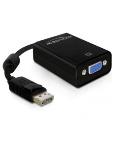 DeLOCK 61848 adaptador de cable de vídeo 0,125 m VGA (D-Sub) DisplayPort Negro