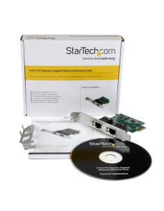 StarTech.com Adaptador Tarjeta de Red NIC PCI Express PCI-E de 2 Puertos Ethernet Gigabit RJ45 2