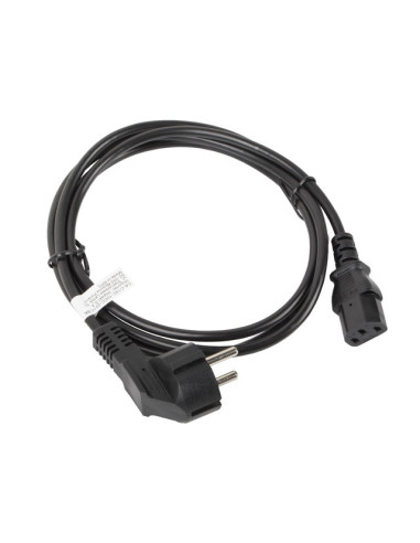 Lanberg CA-C13C-10CC-0018-BK cable de transmisión Negro 1,8 m C13 acoplador CEE7 7