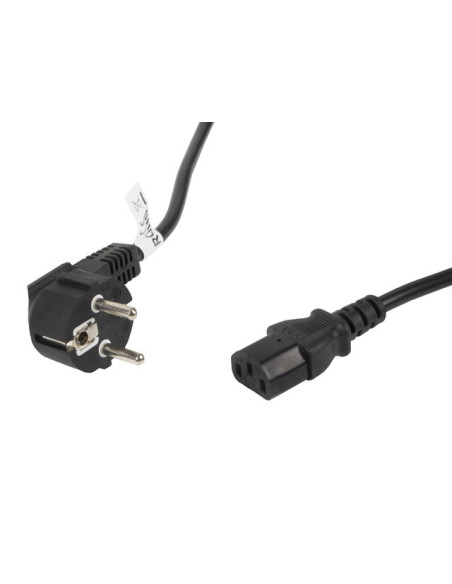 Lanberg CA-C13C-11CC-0100-BK cable de transmisión Negro 10 m C13 acoplador CEE7 7