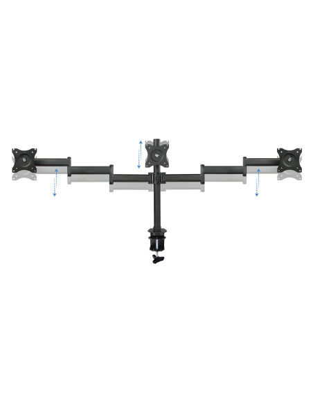TooQ Soporte de mesa para 3 pantallas (monitor   plasma   LCD   LED) 13"-27"