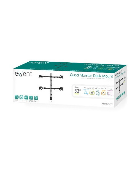 Ewent EW1514 soporte para monitor 81,3 cm (32") Escritorio Negro