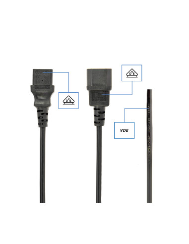 Gembird PC-189-VDE cable de transmisión Negro 1,8 m C14 acoplador