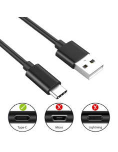 Ewent EC1034 cable USB USB 2.0 1,8 m USB A USB C Negro 2
